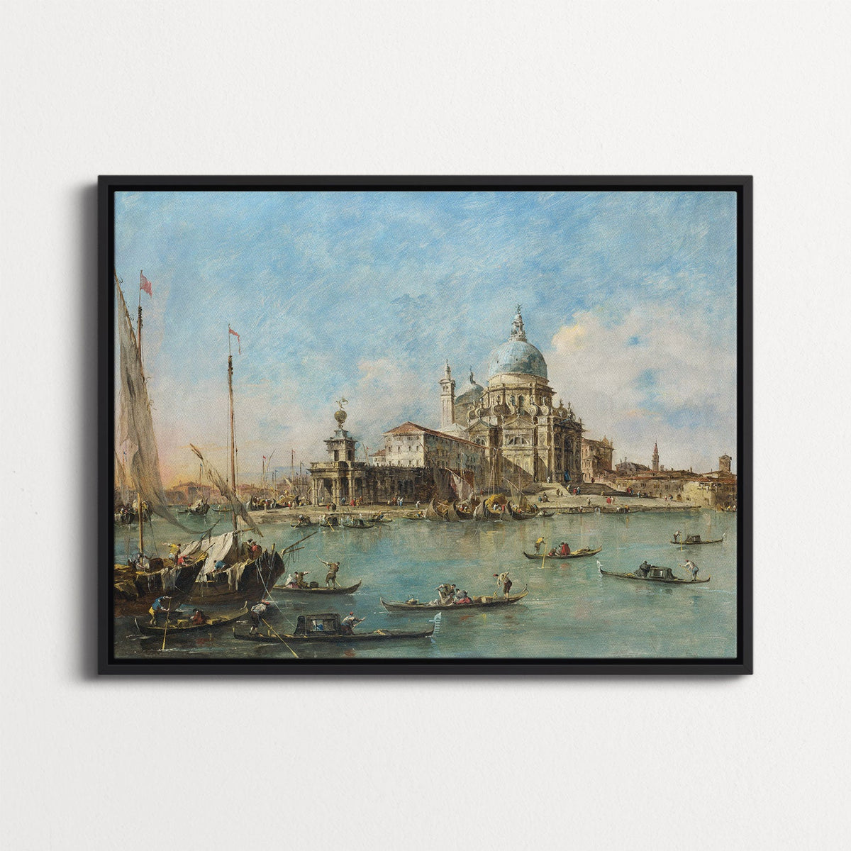 Venice The Punta della Dogana by Franchesco Guardi Framed Canvas