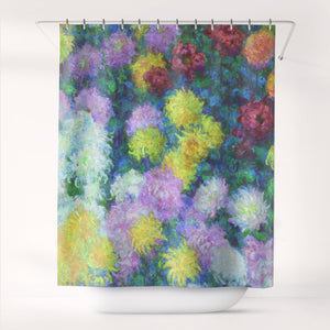 Shower Curtains Claude Monet Chrysanthemums