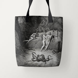 Tote Bags Gustave Doré Circle of Serpents