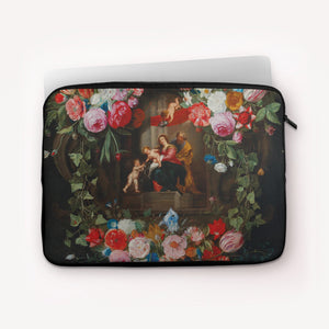 Laptop Sleeves Jan van Kessel A Wreath of Flowers with the Holy Family