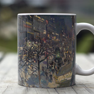 Ceramic Mugs Konstantin Korovin Boulevard Montmartre by Night