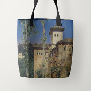 Tote Bags Martin Rico Ortega The Ladies Tower in the Alhambra, Granada