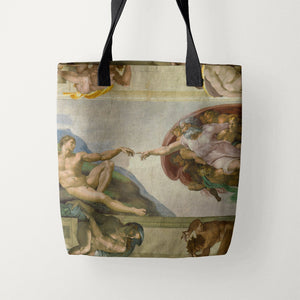Tote Bags Michelangelo The Creation of Adam
