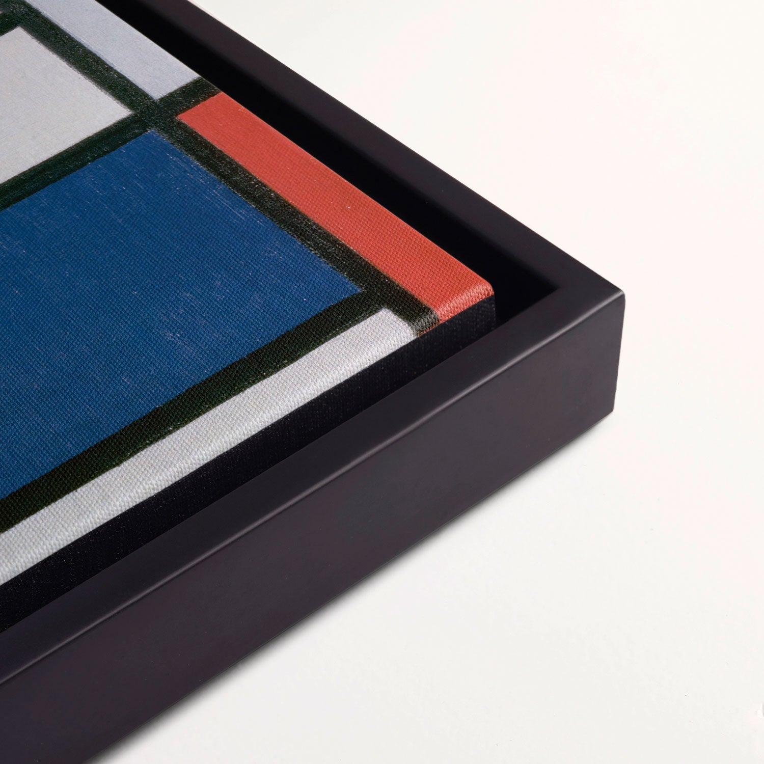 Modrian Framed Composition with Large Red Plane, Yellow, Black, Gray, and Blue by Piet ...