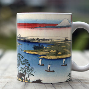 Ceramic Mugs Utagawa Hiroshige Wild Goose Hill and the Tone River