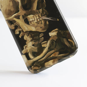Skeleton with Burning Cigarette by Vincent van Gogh - iPhone Cases