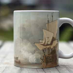 Ceramic Mugs Willem Van de Velde Cannon Shot